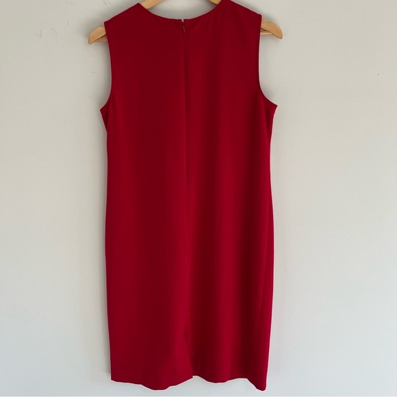 J. Jill Women's Stretch Dress Classic Red size 8 Sleeveless Shift Dress Career - Picture 9 of 11
